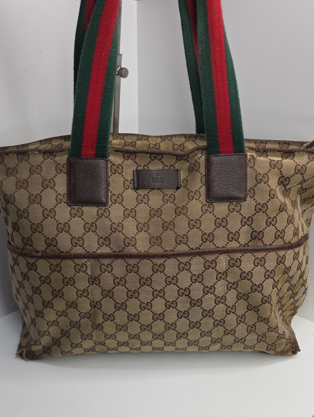 🪄▪️ GUCCI▪️Vintage sherry line large tote  bag ( Flaws All Around)